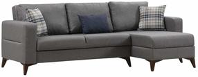 Kampinė sofa - lova Atelier Del Sofa Kristal 730MST1380, tamsiai pilka sp., dešininė, 90 x 236 cm x 86 cm