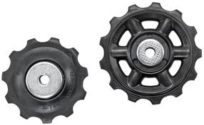 Aizmugurējā pārslēdzēja rullīši Shimano Tourney RD-A070, metāls, melna krās., 2 gab.