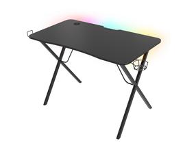 Datorspēļu galds Genesis Holm 200 RGB, 113 cm x 60 cm, 75 cm, melna krās.