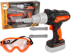 Bērnu darbarīku komplekts Lean Toys Electric Drill, melna krās./oranža krās.