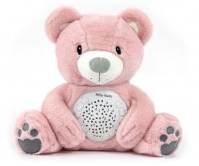 Projektors - bērnu miega palīglīdzeklis Milly Mally Bear, rozā krās.