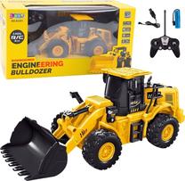 Rc buldozeris Lean Toys Engineering, geltona sp.