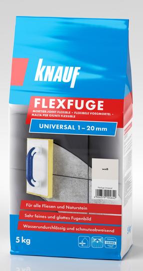 Flīžu šuvotājs Knauf FLEXFUGE, dekoratīvs, balta krās., 5 kg