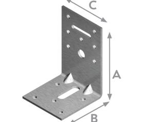 Tvirtinimo kampas Haushalt, 90 mm x 60 mm x 60 mm x 2.5 mm