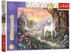 Puzle Trefl Glitter: Rainbow Glow of the Unicorn, 41 cm x 27 cm, 100 gab.