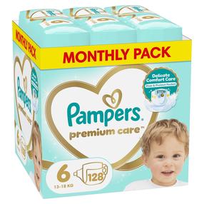 Prekė su pažeista pakuote. Sauskelnės Pampers Premium Care, 6 dydis, 13 - 18 kg, 128 vnt.