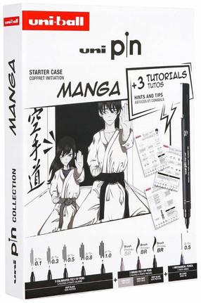 Маркер Uni-Ball Pin Manga, односторонние, черный цв., 9 шт.