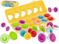 Edukacinis žaislas Geometric Shape Egg Game, įvairių spalvų, 12 vnt.