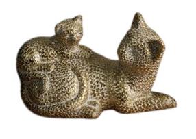 Dekoratyvinė figūrėlė, "katė" Elvin 05, šampano sp., 15 cm x 6 cm x 12 cm