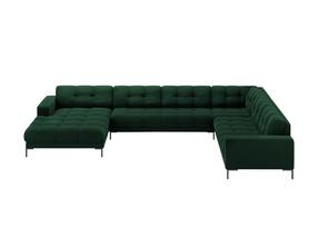 Kampinė sofa Micadoni Mamaia Velvet, žalia sp., dešininė, 327 x 256 cm x 75 cm