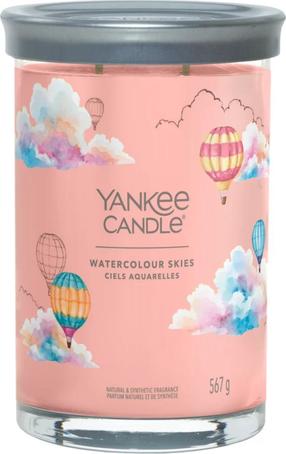 Свеча, ароматическая Yankee Candle Watercolour Skies, 60 - 100 час, 567 г, розовый цв.
