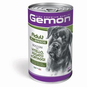 Šlapias šunų maistas Gemon Adult All Breeds, daržovės/veršiena/kepenėlės, 1.25 kg