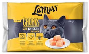 Kassi märgtoit La Murr Chunks Chicken In Sauce, kanaliha, 0.1 kg x 4 tk