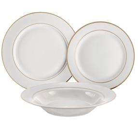 Pusdienu servīze Ambition Aura Gold, porcelāna, zelta krās./balta krās., 18 gab.