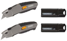 Нож с трапециевидными лезвиями, набор ToughBuilt, 16 см, пластик/нержавеющая сталь, 50 шт.