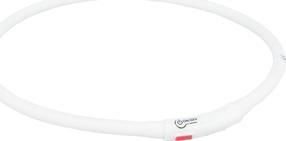 Ошейник для собак Trixie Flash Light, белый цв., 700 мм x 10 мм, XS-XL