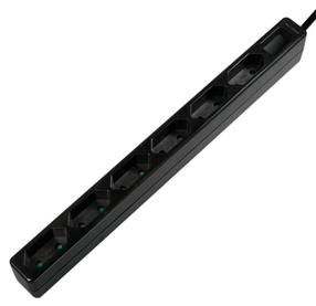 Buitinis ilgintuvas Logilink Slim LPS231B, 2 x 1 mm², 1.5 m, IP20, 6 lizdų, juoda sp.
