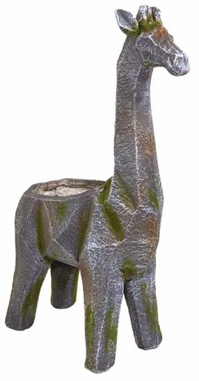 Sodo dekoracija "Gėlių vazonas", „Žirafa“ Besk, 37 cm x 17 cm x 57 cm, pilka sp.