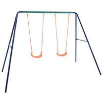 Sūpynės su stovu VLX Steel 92318, 156 cm, 180 cm, mėlyna sp./žalia sp./oranžinė sp.