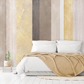 Fototapetas Artgeist Striped Pattern - Abstract Background In Various Stripes With Gold Pattern, 315 cm x 441 cm