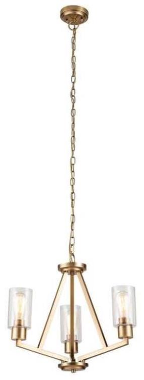 Люстра навесной Elstead Lighting Deryn 3, E27, 3 x 60 Вт, прозрачный цв. / латунный цв.