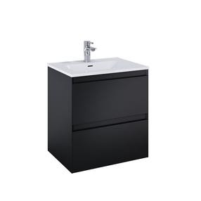 Vannas istabas skapis zem izlietnes Elita Split 60 2DR, matēta melna krās., 45.8 cm x 60 cm x 63.5 cm