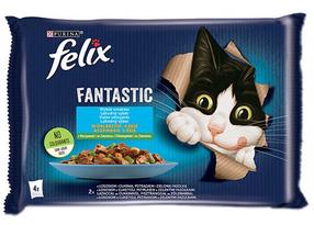 Šlapias kačių maistas Felix Fantastic DLZPUIKMK0079, lašiša, 0.085 kg, 4 vnt.