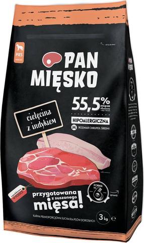 Sausas šunų maistas Pan Miesko, kalakutiena, 3 kg