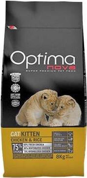 Сухой корм для кошек Optima Nova Cat Kitten Chicken & Rice, курица/рис, 8 кг