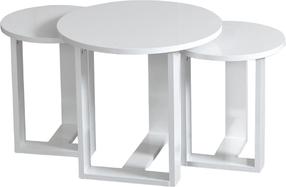 Kavos staliukas Kalune Design Mira 3 Pcs, balta sp., 52 cm x 52 cm x 47 cm