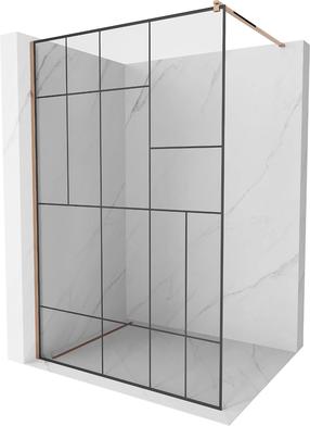 Dušas siena Mexen Kioto 800-080-101-60-78, 80 cm x 200 cm, melns krās./zeltrozā krās./rūdītais