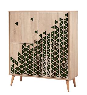 Spintelė Kalune Design Multilux 121, ruda sp./žalia sp., 36 cm x 95 cm x 111 cm