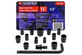Smūginių galvučių komplektas Forsage F-4159K, 10 - 32 mm, 1/2"