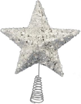Eglės viršūnė Christmas Touch MC18B-23567, balta sp./sidabro sp., 22 cm, plastikas/metalas