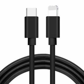 Kaabel Alburnus, Lightning/USB Type-C, 100 cm, must v., 27 W