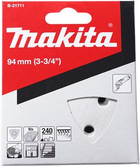 Šlifavimo lapas Makita B-21711, 240, 9.4 cm x 9.4 cm, 10 vnt.