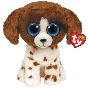 Плюшевая игрушка TY Beanie Boos Dog Muddles, коричневый цв./белый цв., 15 см