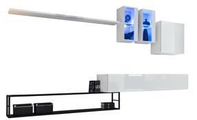 Sekcija ASM Switch M1, balta sp./juoda sp., 330 cm x 40 cm x 180 cm