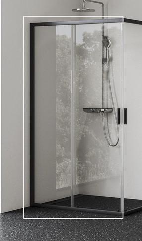 Двери для душа Ravak NBLRV2K, 80 см x 195 см x 80 см, черный цв./прозрачный
