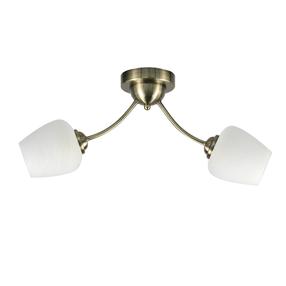 Valgusti lagi Candellux Lighting Zina, E27, 2 x 40 W, valge v. / pronks v.