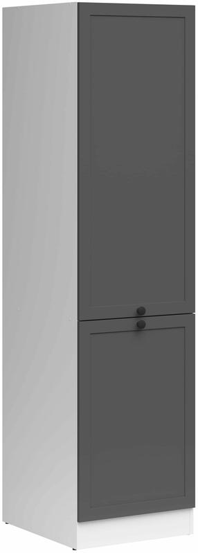 Laisvai pastatoma virtuvės spintelė Junona, balta sp./grafito sp., 57.5 cm x 50 cm x 195 cm