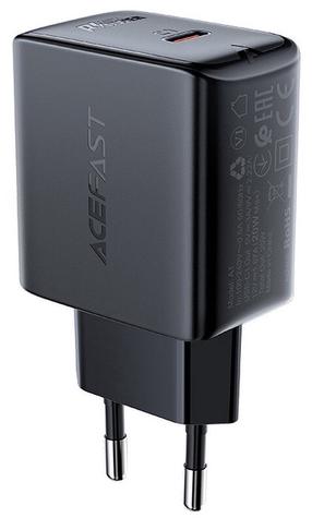 Telefono įkroviklis AceFast A1 USB-C, USB-C, juoda sp., 20 W