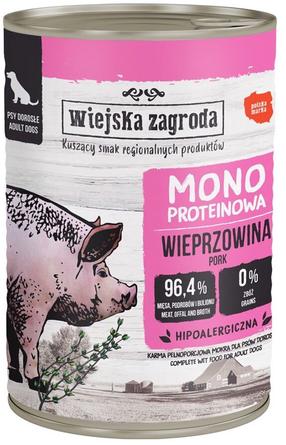 Šlapias šunų maistas Wiejska Zagroda Monoprotein, kiauliena, 0.4 kg
