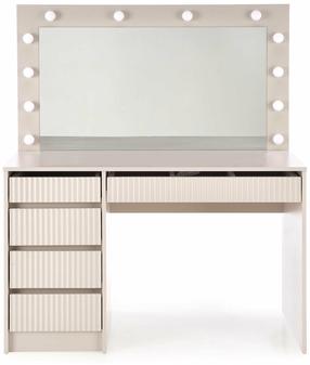 Kosmetinis staliukas Hollywood, kašmyro, 120 cm x 55 cm x 140 cm, su veidrodžiu