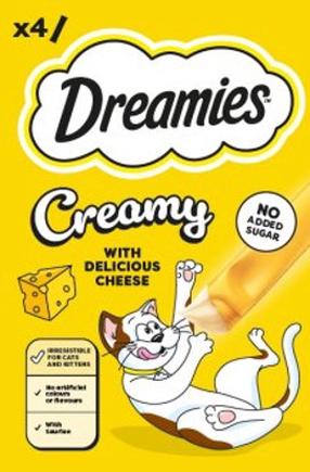 Skanėstas katėms Dreamies Creamy M4E14C7, sūris, 0.01 kg, 4 vnt.