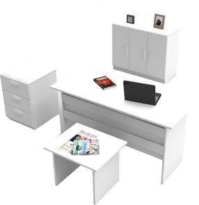 Biuro baldų komplektas Kalune Design VO12 956LCS2115, balta sp., 73.8 cm x 140 cm x 60 cm