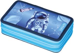 Пенал Herlitz Astronaut, 19 см x 11 см, синий цв./голубой цв.