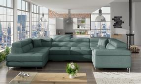 Kampinė sofa Letto Cover 70, žalia sp., kairinė, 202 x 340 cm x 90 cm