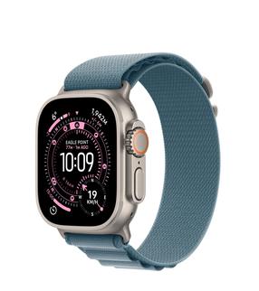 Смарт-часы Apple Watch Ultra 3 GPS + Cellular 49mm MEWM4ET/A, natural titanium корпус со light blue alpine loop - M