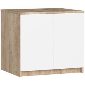 Spintelė Akord S60 94036010, balta sp./skaidri sp./sonoma ąžuolo sp., 50 cm x 60 cm x 55 cm